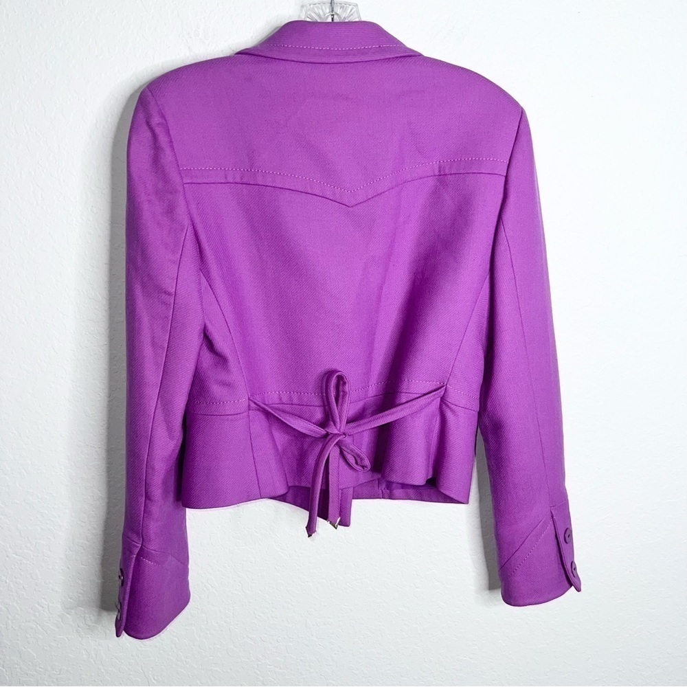 Valentino Boutique Blazer Vintage Size 10 Women Wool Purple Jacket Coat B29 - Picture 4 of 12